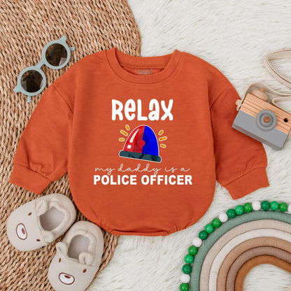 Proud Police Officer Daddy Baby Romper First Father's Day Hero Outfit Baby Boy Bodysuit Gift