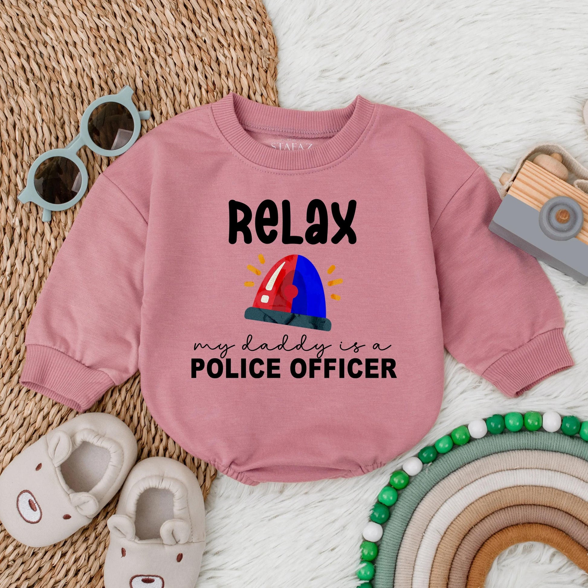Proud Police Officer Daddy Baby Romper First Father's Day Hero Outfit Baby Boy Bodysuit Gift