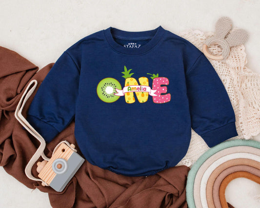 Personalized One in a Melon First Birthday Bubble Romper for Baby Girl Summer Fruit Theme Outfit Comfortable Celebration Suit