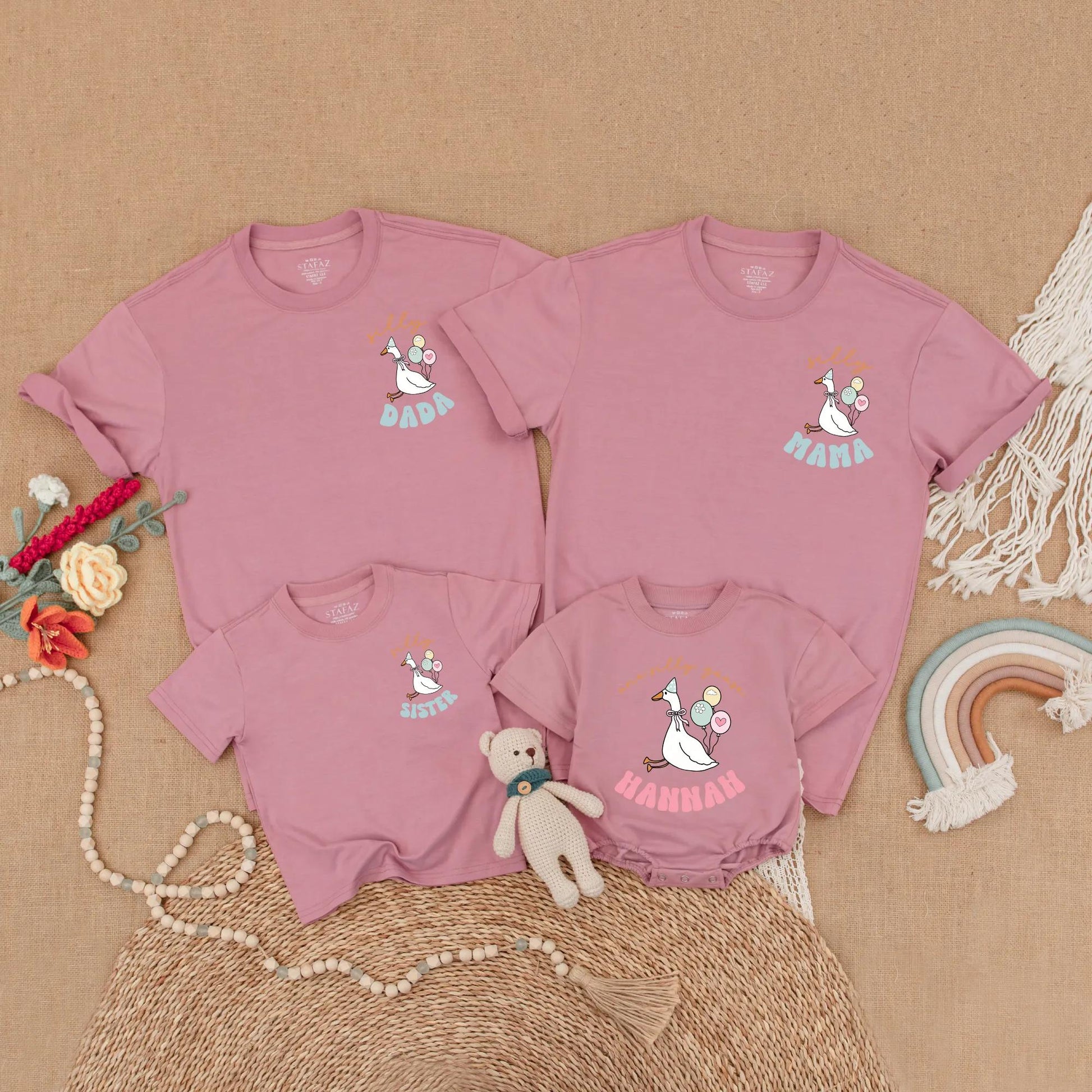 Goose First Birthday Matching Family Shirt Mama Dada Goose Birthday Outfit Cake Smash One Year Old Gift