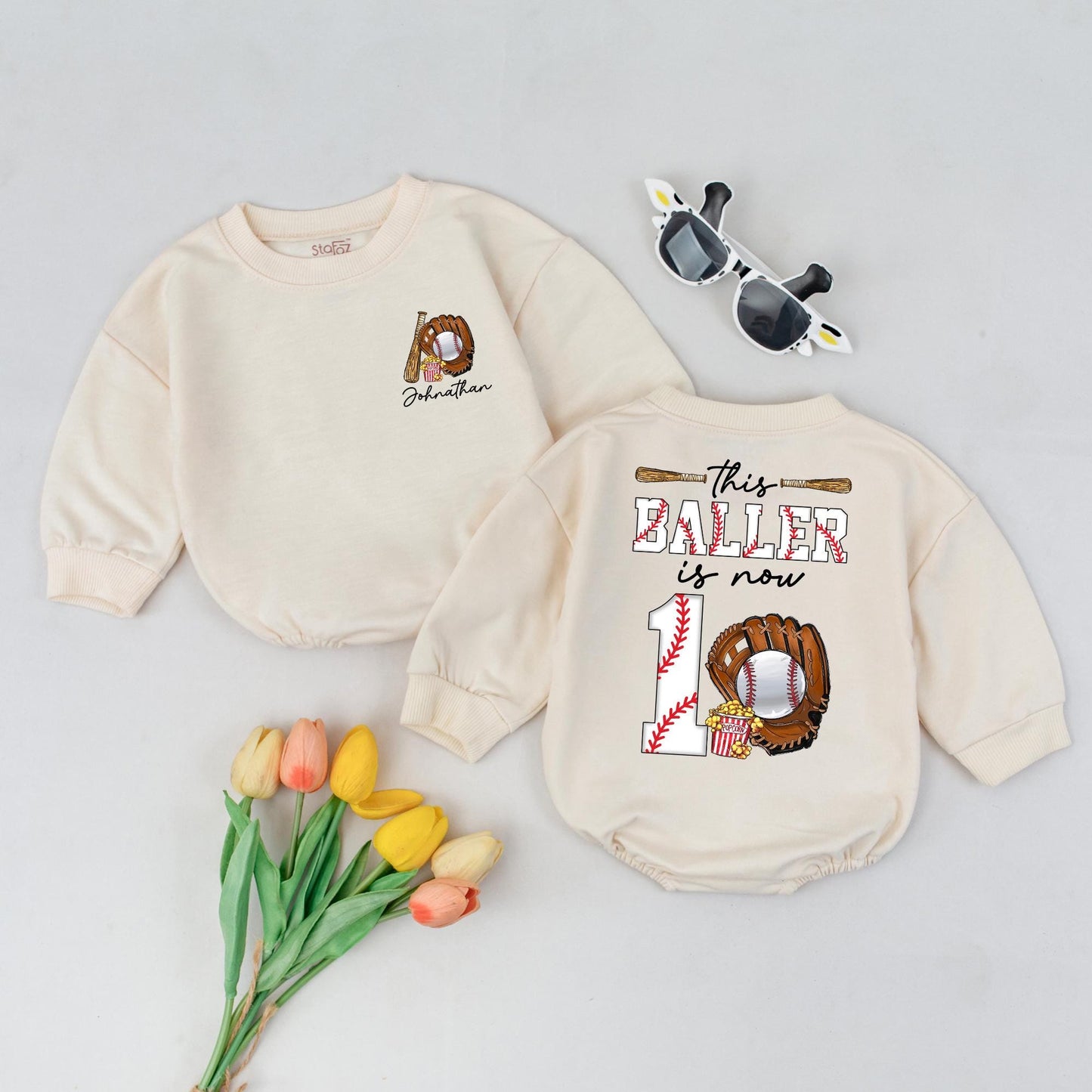 Boy's 10th Birthday Baseball Shirt Personalized Sports Party Outfit for Kids Turning Ten Custom Gift