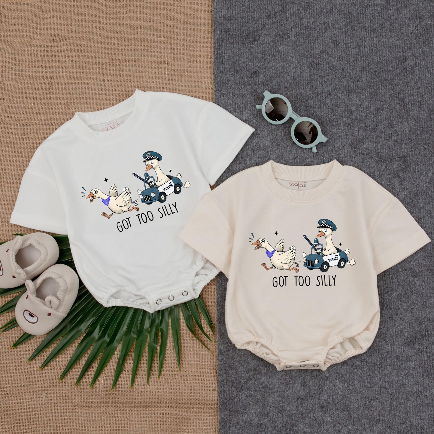 Got Too Silly Goose Baby Romper - Funny Toddler Outfit for Summer - Playful Goofy Baby Clothes - Cute & Comfortable!