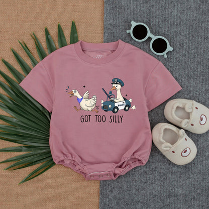 Got Too Silly Goose Baby Romper - Funny Toddler Outfit for Summer - Playful Goofy Baby Clothes - Cute & Comfortable!