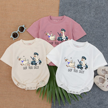 Got Too Silly Goose Baby Romper - Funny Toddler Outfit for Summer - Playful Goofy Baby Clothes - Cute & Comfortable!
