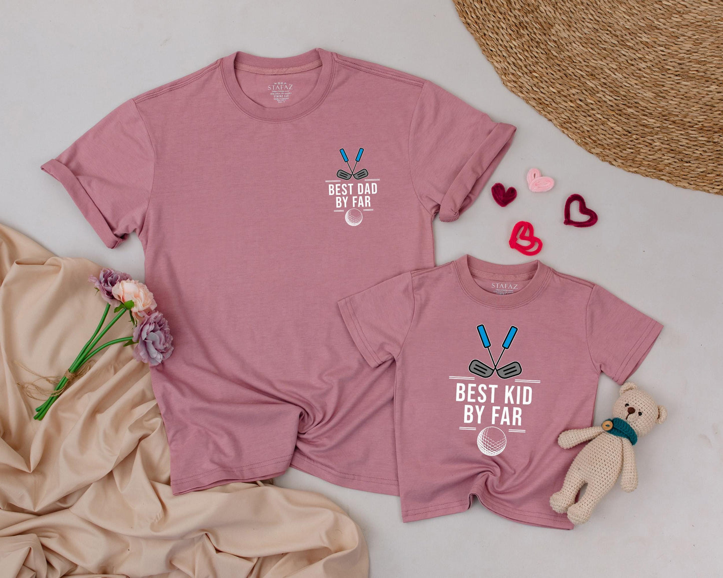 Best Dad By Far Matching Golf Outfits: Baby Romper & Dad Shirt Set, Future Golfing Buddy Family Look - Playful Father's Day Gift, Cute Golf Baby Clothes