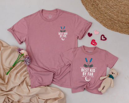Best Dad By Far Matching Golf Outfits: Baby Romper & Dad Shirt Set, Future Golfing Buddy Family Look - Playful Father's Day Gift, Cute Golf Baby Clothes