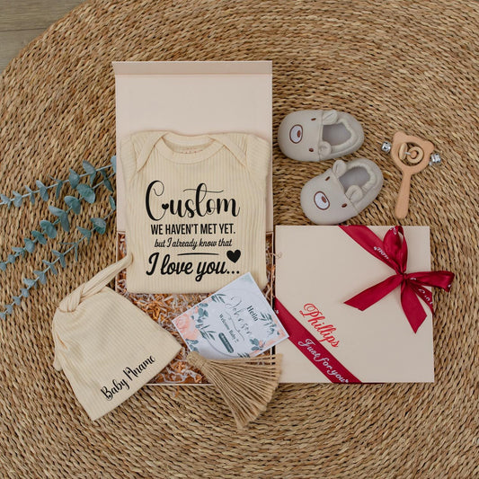 Custom Grandpa Baby Gift Box: 'I Love You...' Newborn Announcement, Bodysuit & Hat, Baby Shower Gift, Going Home Outfit