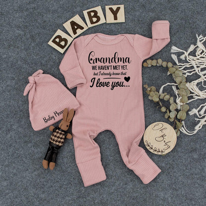 Custom Grandpa Baby Gift Box: 'I Love You...' Newborn Announcement, Bodysuit & Hat, Baby Shower Gift, Going Home Outfit