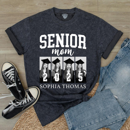 Custom Face Photo Senior 2025 Mom and Dad Matching Family Graduation Shirts for Proud Parents Class of 2025 Memorable Keepsake