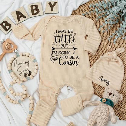 Big Cousin Bodysuit Baby Announcement Outfit, I May Be Little, But I'm a Big Cousin, Whimsical Design, New Cousin Gift, Cute Baby Clothes