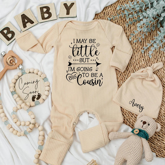 Big Cousin Bodysuit Baby Announcement Outfit, I May Be Little, But I'm a Big Cousin, Whimsical Design, New Cousin Gift, Cute Baby Clothes