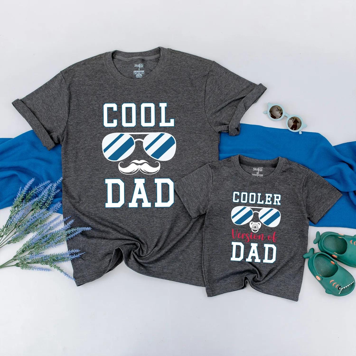Cool Dad Cooler Version Matching Outfits Daddy Baby Romper Personalized Father's Day Shirt Funny Gift