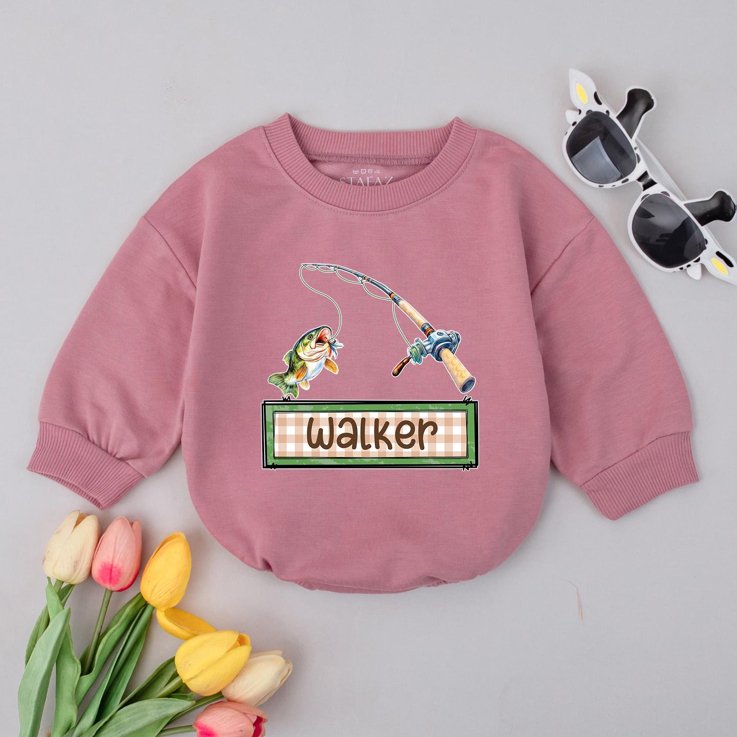 Personalized Baby Fishing Romper Custom Name Little Fisherman Outfit Toddler Boy Shirt Comfortable Outdoor Summer Birthday Gift