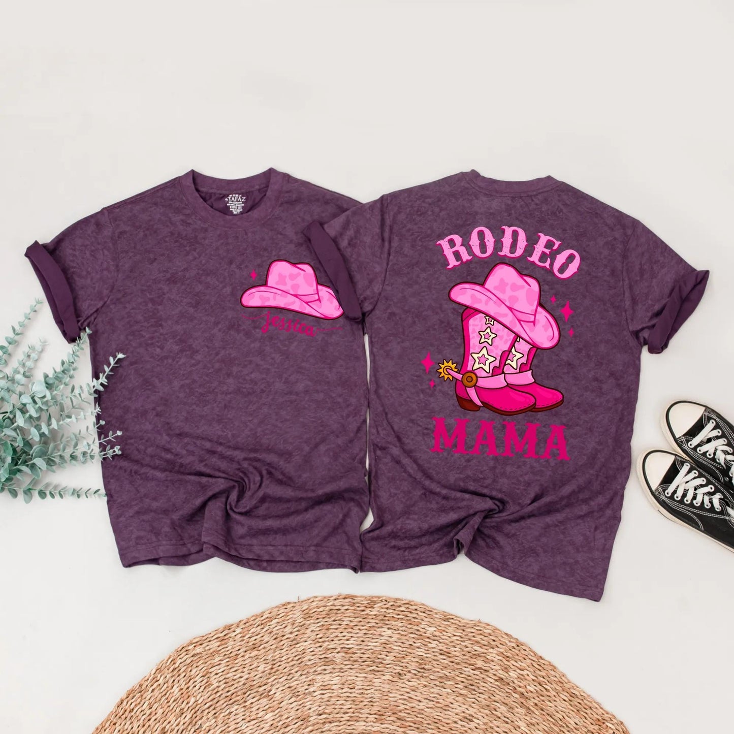 Matching My First Rodeo Pink Birthday Shirt Set for Baby Girl, Toddler & Family – Custom Cowboy Party Outfit, Western Tee with Sparkle