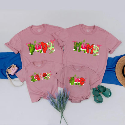 Watermelon Summer Family Matching Shirts Cute Fruit Outfit for Mom Dad Sister Baby Custom Vacation Tees