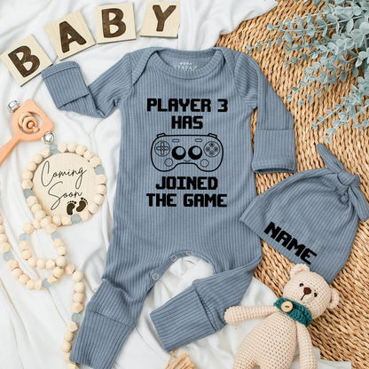 Player 3 Joined the Game Newborn Bodysuit - Funny Gamer Baby Outfit, Nerdy Coming Soon Clothes, Unique Baby Shower Gift, Soft Cotton 130 chars