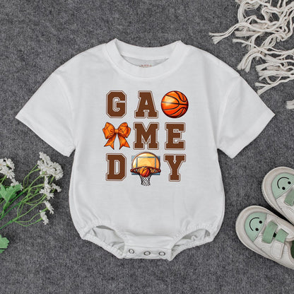 Basketball Game Day Baby Outfit Cute Sports Sweatshirt Romper Set for Baby Girls