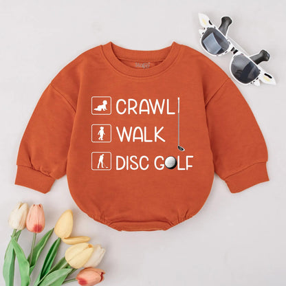 Disc Golf Baby Bubble Romper Soft Cotton Crawl Walk Sports Shirt Adorable Baby Gift Idea for Boys & Girls