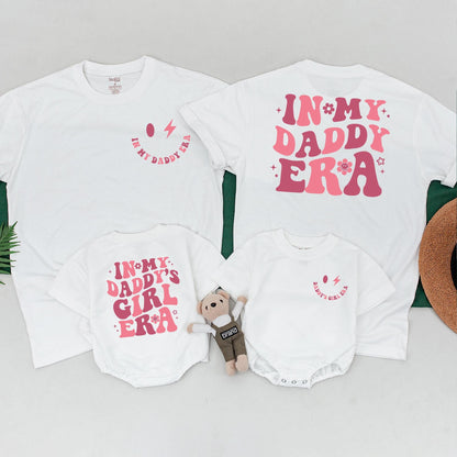 In My Daddy's Girl Era Matching Outfit Baby Romper Tee and Dad Shirt Family Gift Newborn Girl