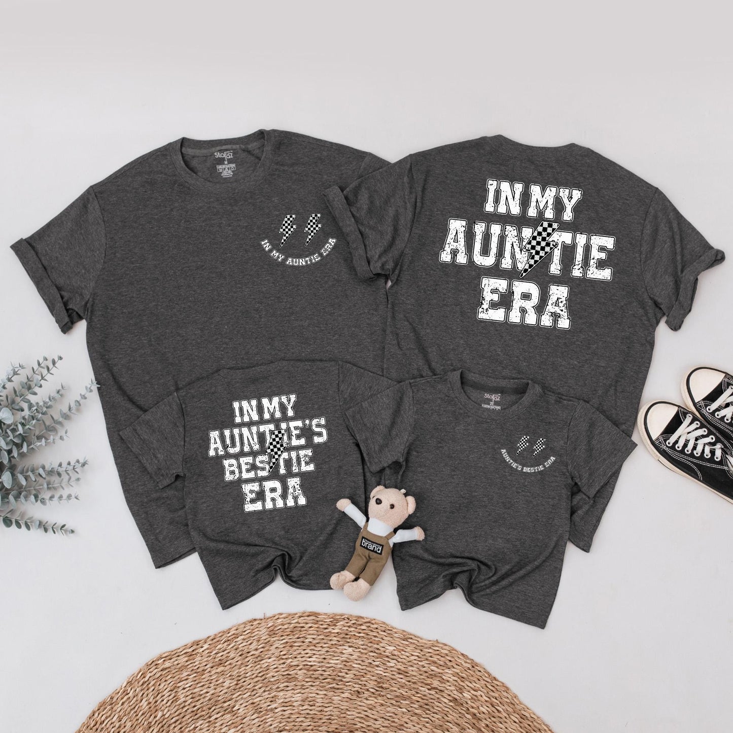 In My Auntie Era Matching Outfit Cool Aunt Shirt Baby Shower Gift Auntie And Niece Newborn Girl Romper 