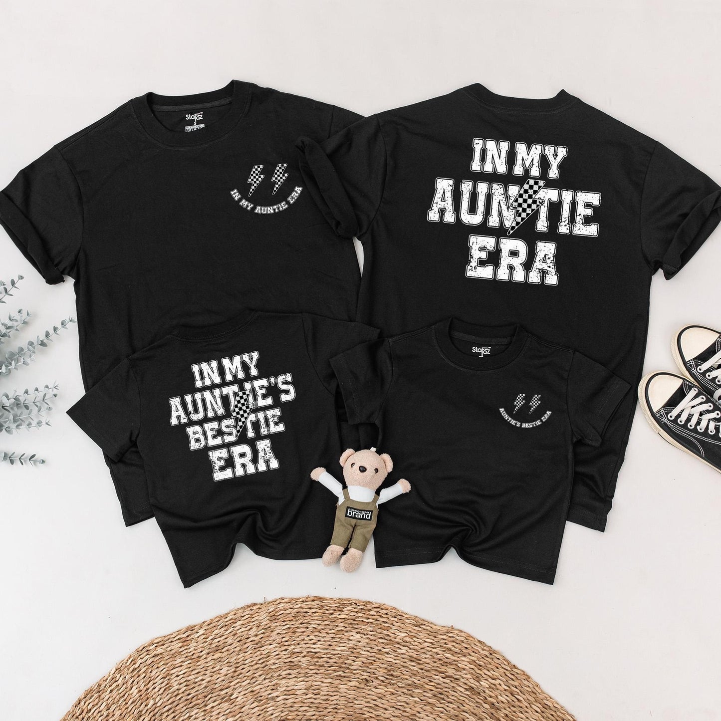 In My Auntie Era Matching Outfit Cool Aunt Shirt Baby Shower Gift Auntie And Niece Newborn Girl Romper 