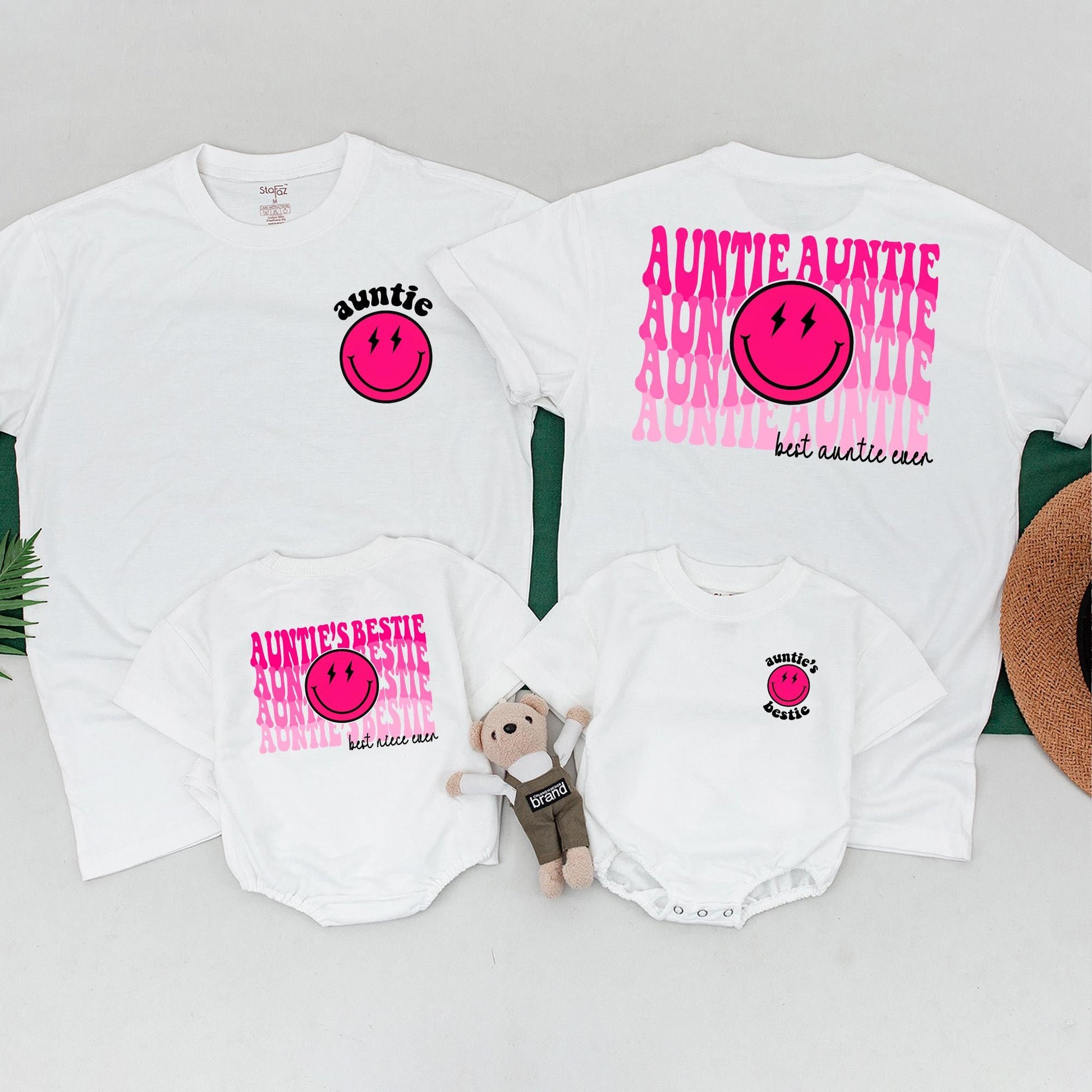 Auntie's Bestie Outfit, Matching Baby Romper & Cool Aunt Shirt Gift for Niece, Newborn Girl, Best Niece Era Birthday Bodysuit