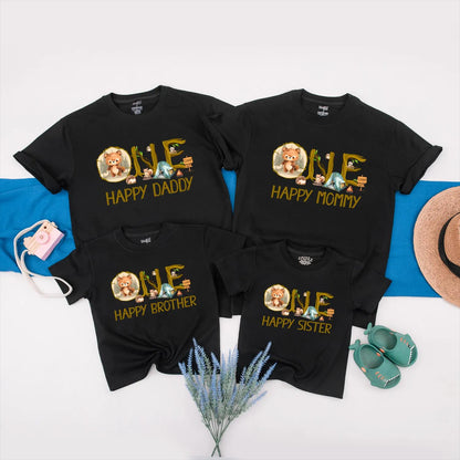 Personalized Happy Camper Family Matching Outfit 1st Birthday Baby Romper Outdoor Summer Adventure Gift for Mom Dad Toddler