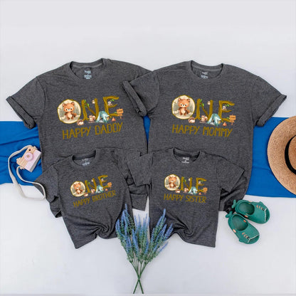 Personalized Happy Camper Family Matching Outfit 1st Birthday Baby Romper Outdoor Summer Adventure Gift for Mom Dad Toddler