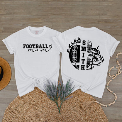 Custom Football Mom Shirt with Kids Names and Numbers Football Game Day Season Tee