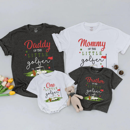 Hole In One 1st Birthday Golf Family Matching Shirts for Mom Dad Boy or Girl, Par Tee Party Outfit, Master Golf Themed Celebration T-shirt