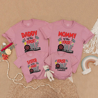 Fast One Birthday Matching Family Shirts Race Car Party Outfit Mommy and Me 1st Birthday Gift