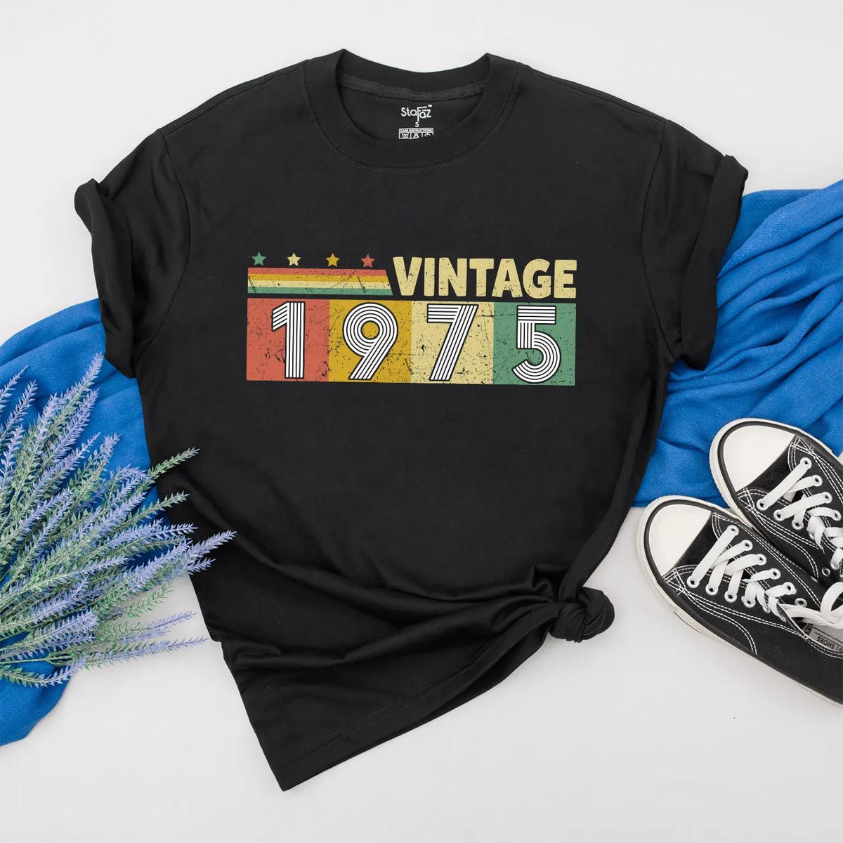 Personalized 1975 Vintage Shirt Classic 50th Birthday Outfit Retro Color Custom Gift for Women Men 1975 Birthday Outfit