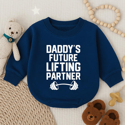 Daddy’s Future Lifting Partner Baby Romper, Funny Gym Baby Outfit, Baby Workout Romper, Father’s Day Baby Gift, Baby Boy Gym Clothes