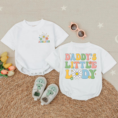 Daddy's Little Lady Bubble Romper Adorable Baby Girl Outfit Cute Toddler Clothes Perfect Father's Day Summer Gift