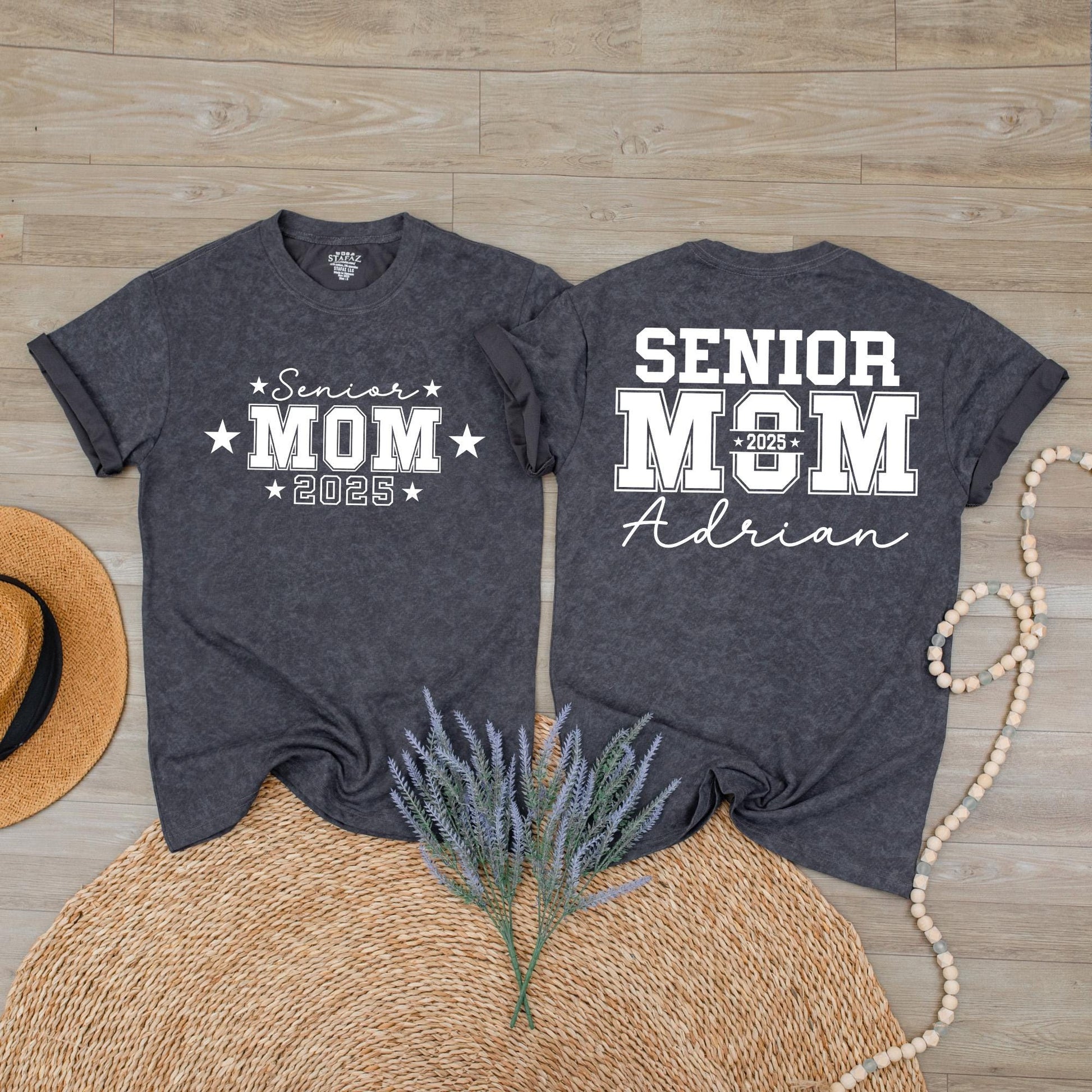 Custom Senior Mom 2025 T-Shirt Class Of 2025 Shirt Graduation Gift for Mom Senior Mom 2026 Mama Tee Comfortable Cotton Game Day Apparel