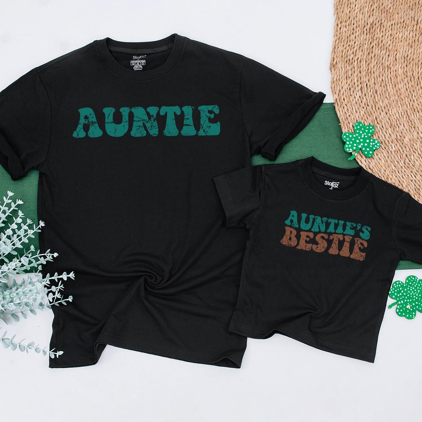 Custom Auntie and Auntie's Bestie Matching Baby Romper Adorable Sister Niece Gift Family Outfit Baby Shower Present Newborn Cute