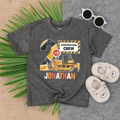 Custom 2nd Birthday Truck Romper & Tee Set: Personalized Toddler Boy Outfit, Baby Gift Idea, Truck Lover Birthday Clothes