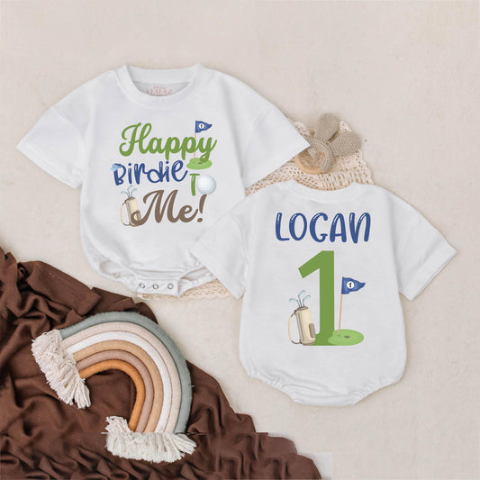 Baby Boy Golf First Birthday Outfit Custom Romper Birdie Party Clothes 1st Birthday Gift for Boys