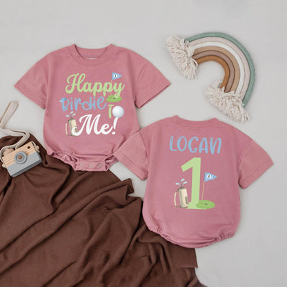 Baby Boy Golf First Birthday Outfit Custom Romper Birdie Party Clothes 1st Birthday Gift for Boys
