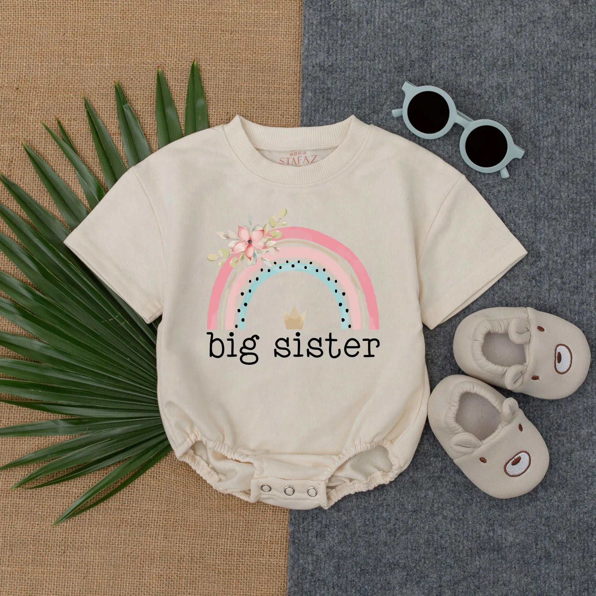 Big Sister Bubble Romper & Tee Summer Outfit Baby Girl Clothes Toddler Youth Gift Idea
