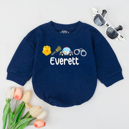 Personalized Police Baby Romper Future Officer Name Infant Outfit Soft Cotton Comfortable Boy Birthday Gift Toddler Law Enforcement Uniform