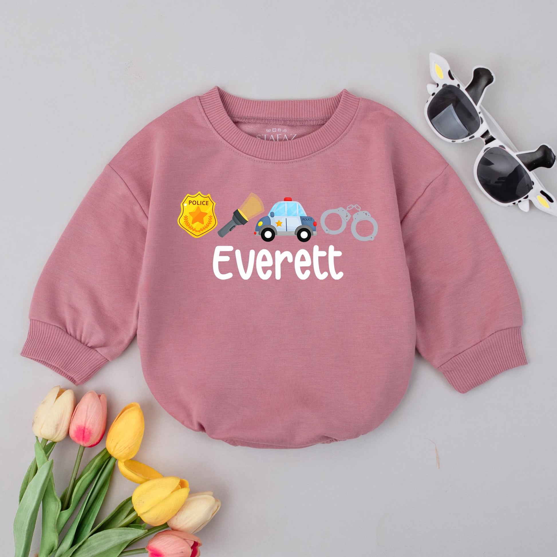 Personalized Police Baby Romper Future Officer Name Infant Outfit Soft Cotton Comfortable Boy Birthday Gift Toddler Law Enforcement Uniform
