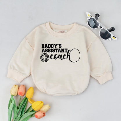 Daddy's Assistant Coach Soccer Baby Outfit Future Player Romper Personalized Goal Getter Gift
