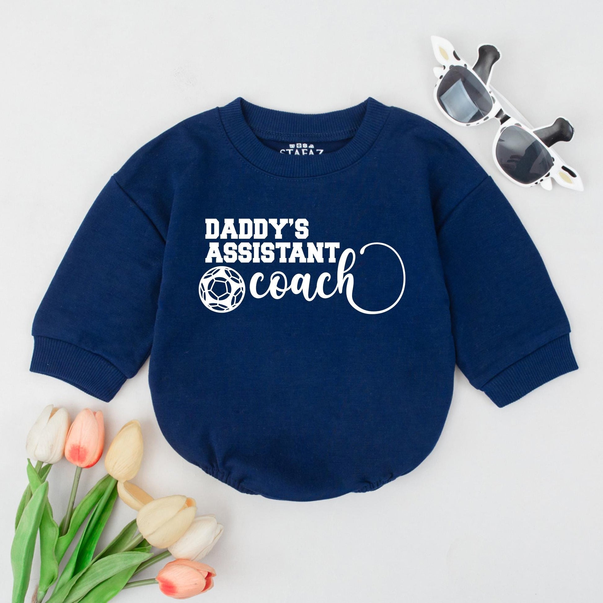 Daddy's Assistant Coach Soccer Baby Outfit Future Player Romper Personalized Goal Getter Gift