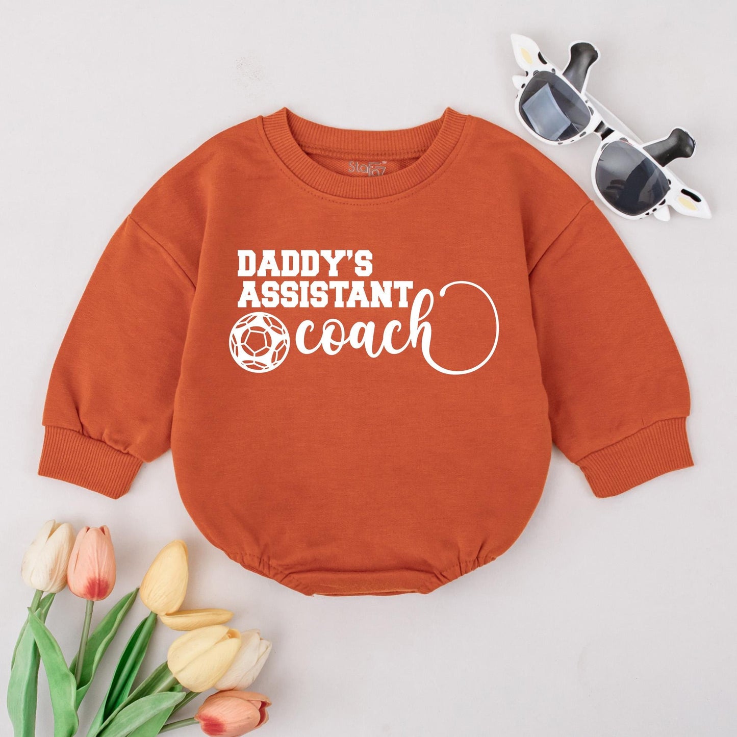Daddy's Assistant Coach Soccer Baby Outfit Future Player Romper Personalized Goal Getter Gift