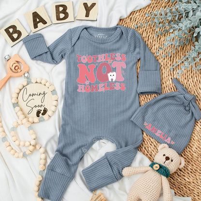 Toothless Not Homeless Funny Baby Bodysuit Cute Newborn Girl Pink Outfit Adorable Baby Shower Gift Hilarious Infant Clothes Soft Cotton