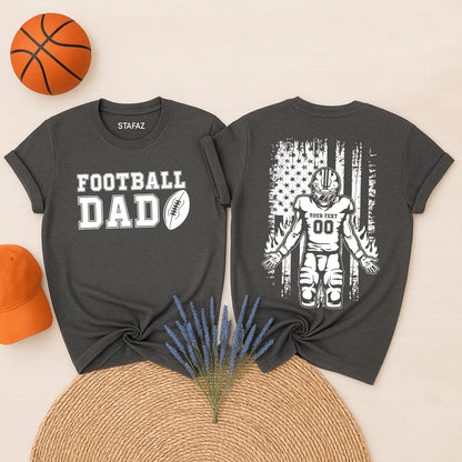 Custom Football Dad Shirt - Personalized Gift for Dad - Football Game Day Tee - Gift For Father, Sport Dad, Game Day