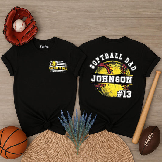 Custom Softball Dad Jersey Shirt with Name & Number Perfect for Father's Day or Team Gifts