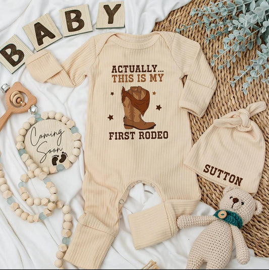 My First Rodeo Baby Bodysuit Cute Cowboy Boot Outfit Funny Western Newborn Clothes 1st Rodeo Shower Gift Rustic Brown Star Design Soft Cotton Romper 139