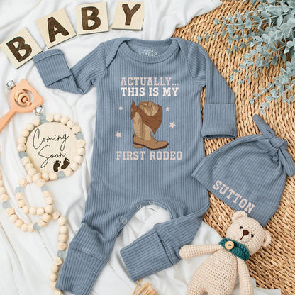 My First Rodeo Baby Bodysuit Cute Cowboy Boot Outfit Funny Western Newborn Clothes 1st Rodeo Shower Gift Rustic Brown Star Design Soft Cotton Romper 139
